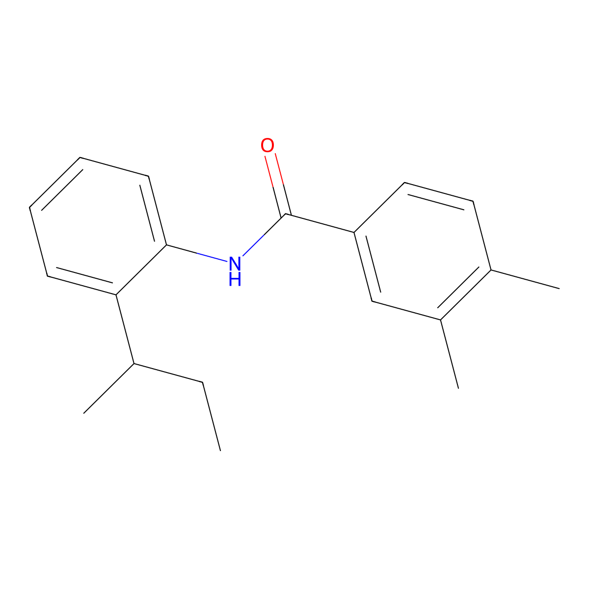 N-[2-(butan-2-yl)phenyl]-3,4-dimethylbenzamide molecular structure, CAS 637307-91-6