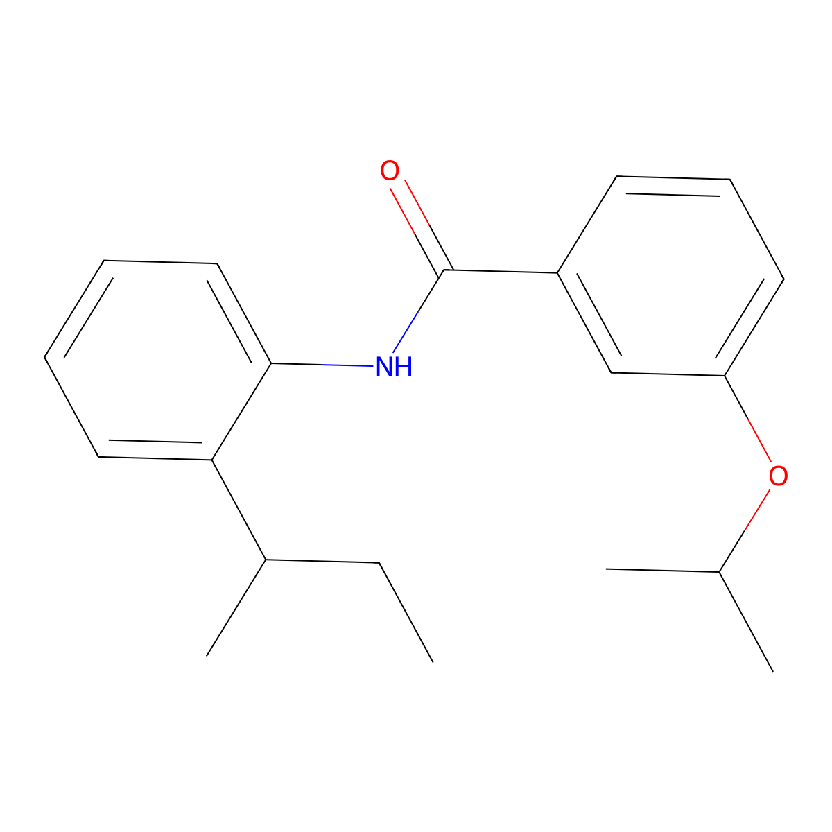 N-[2-(butan-2-yl)phenyl]-3-(propan-2-yloxy)benzamide molecular structure, CAS 637308-48-6