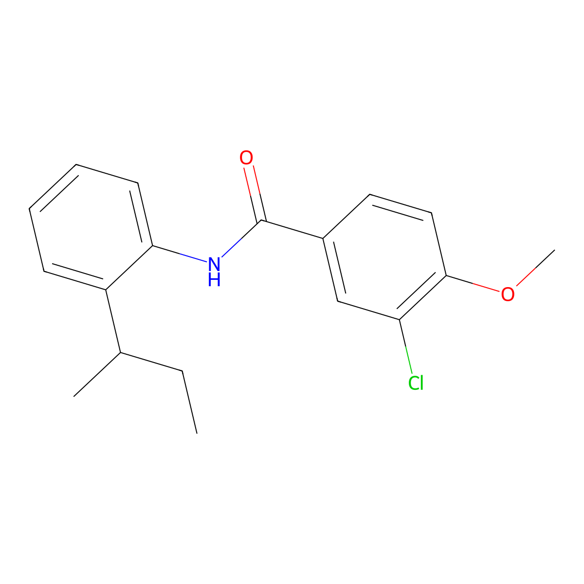N-(2-sec-butylphenyl)-3-chloro-4-methoxybenzamide molecular structure, CAS 637308-92-0