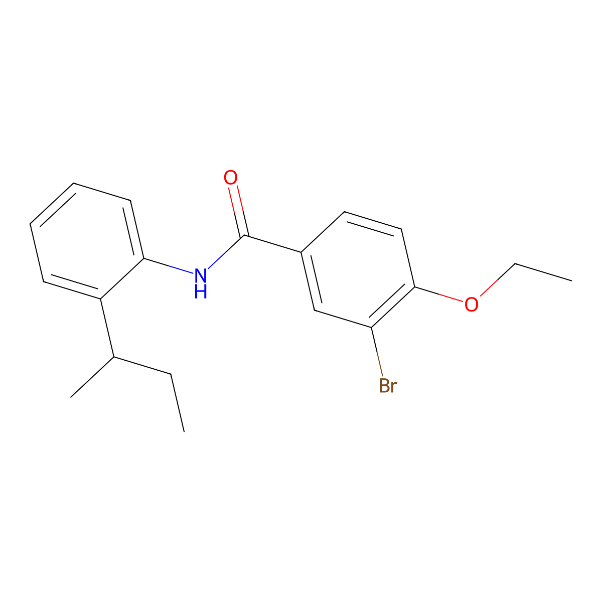 3-bromo-N-(2-butan-2-ylphenyl)-4-ethoxybenzamide molecular structure, CAS 637308-95-3
