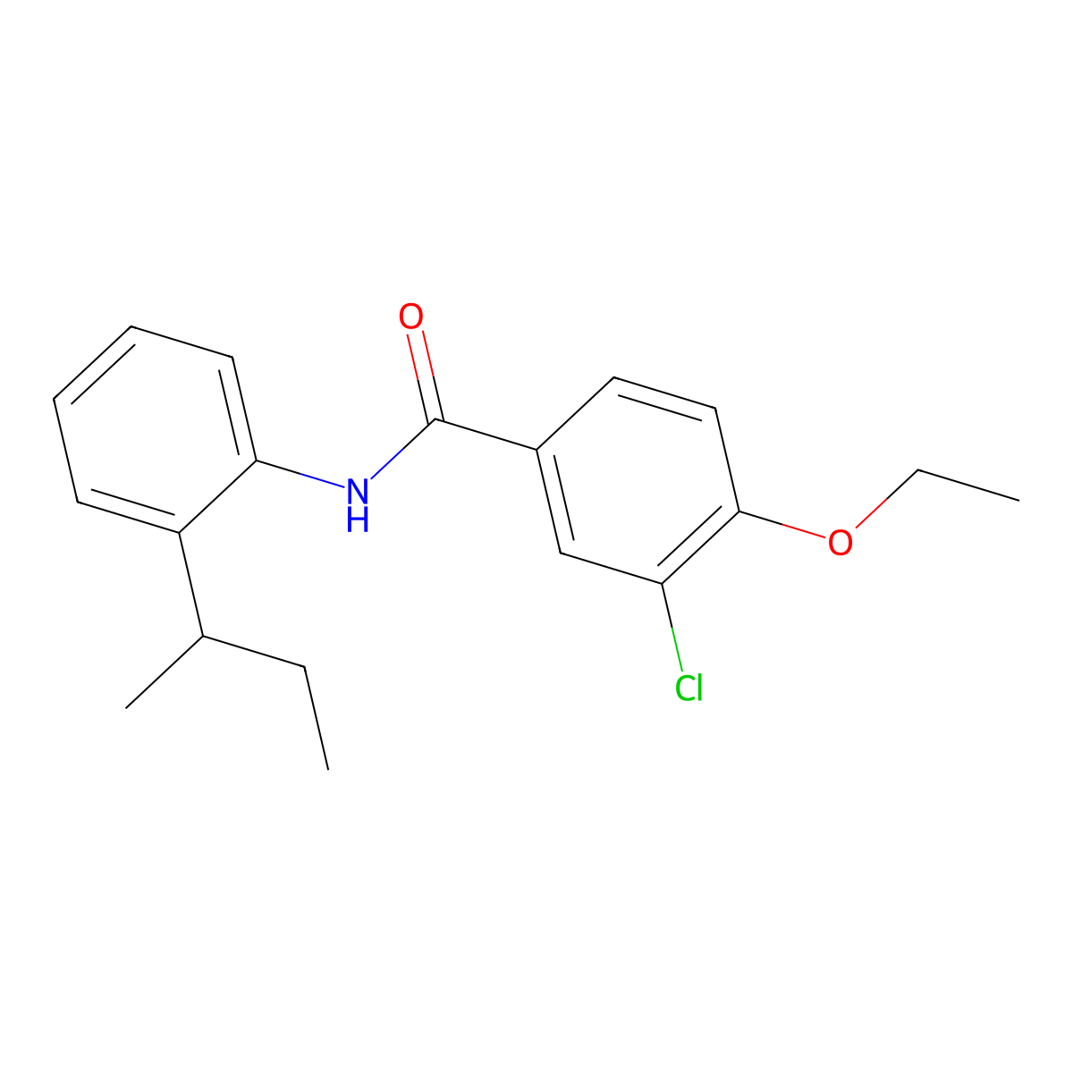 N-[2-(butan-2-yl)phenyl]-3-chloro-4-ethoxybenzamide molecular structure, CAS 637308-96-4