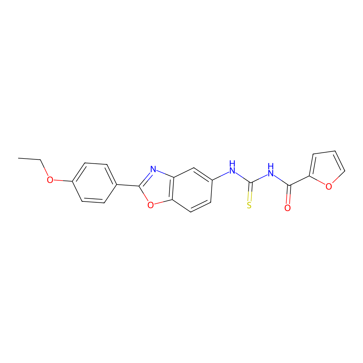 N-[[2-(4-ethoxyphenyl)-1,3-benzoxazol-5-yl]carbamothioyl]furan-2-carboxamide molecular structure, CAS 637312-92-6