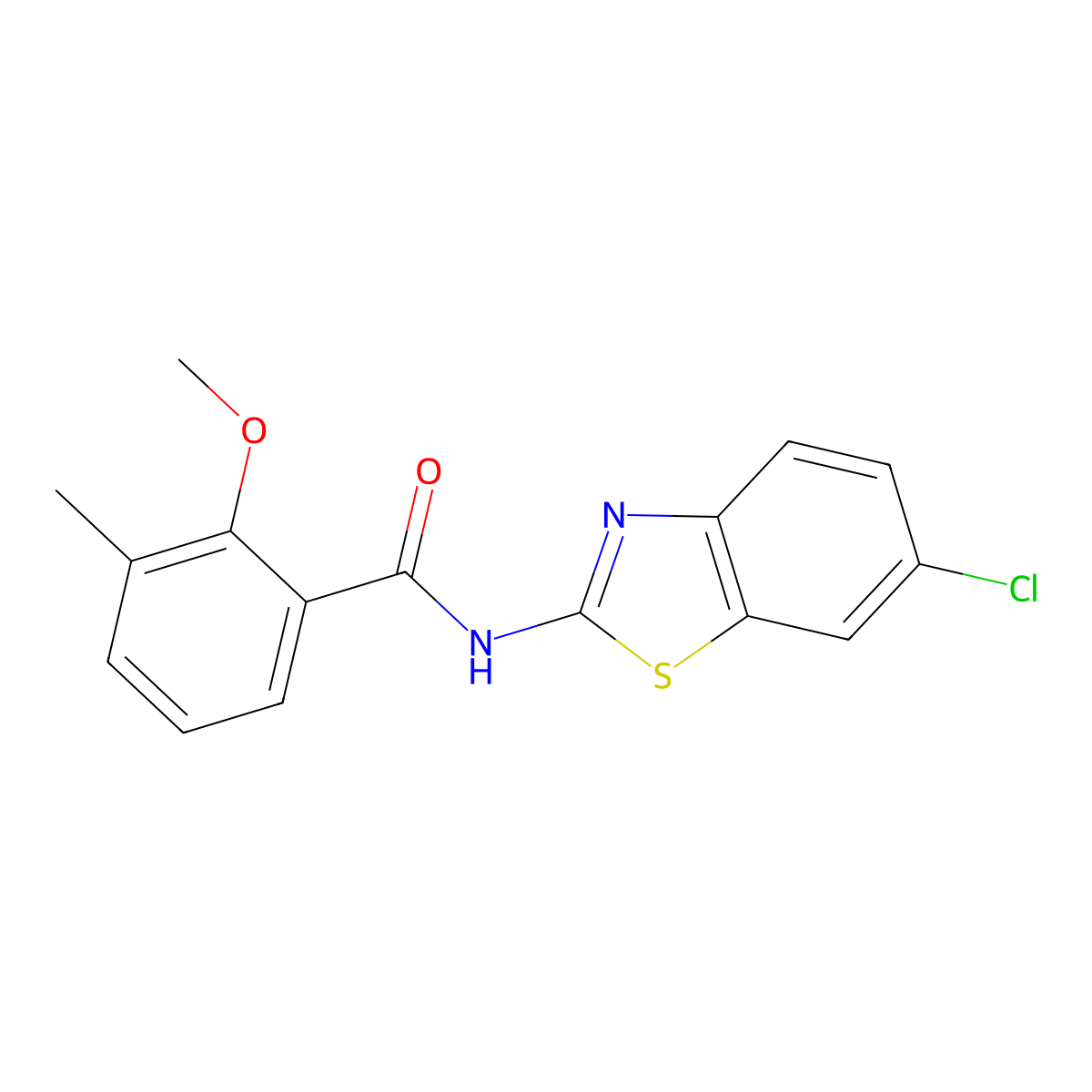 N-(6-chloro-1,3-benzothiazol-2-yl)-2-methoxy-3-methylbenzamide molecular structure, CAS 637315-36-7