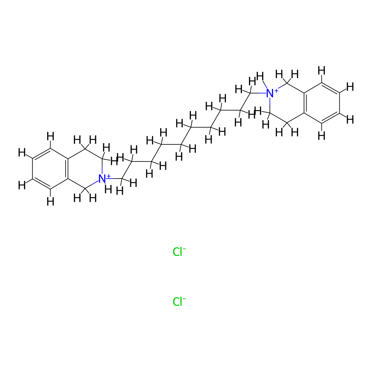 Isoquinoline, 2,2'-(1,10-decamethylene)bis(1,2,3,4-tetrahydro-, dihydrochloride molecular structure, CAS 63732-05-8