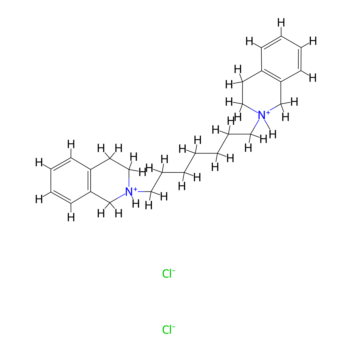 Isoquinoline, 2,2'-(1,7-heptanediyl)bis(1,2,3,4-tetrahydro-, dihydrochloride molecular structure, CAS 63732-06-9