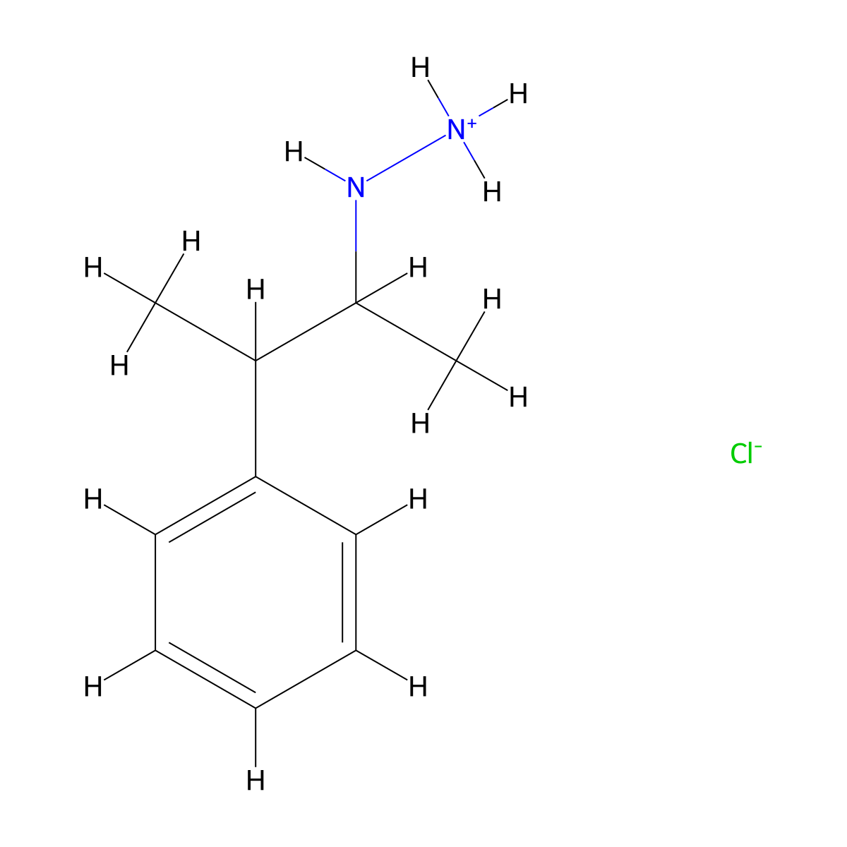 Hydrazine, 1-(alpha,beta-dimethylphenethyl)-, hydrochloride molecular structure, CAS 63732-22-9