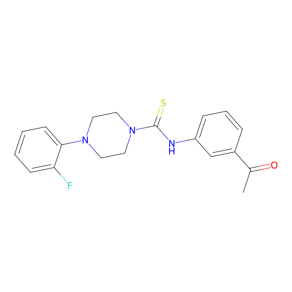 N-(3-acetylphenyl)-4-(2-fluorophenyl)piperazine-1-carbothioamide molecular structure, CAS 637320-43-5