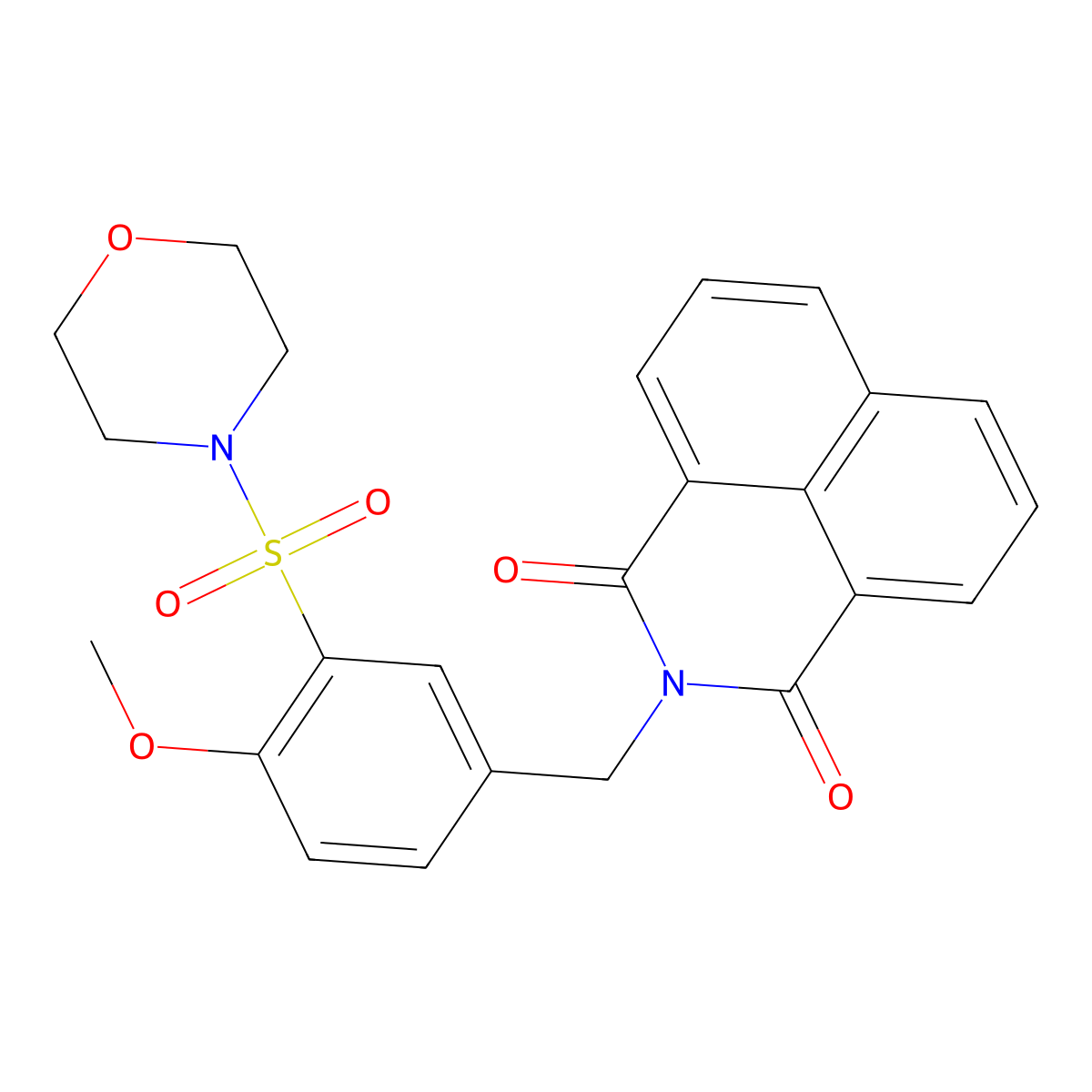 2-[(4-Methoxy-3-morpholin-4-ylsulfonylphenyl)methyl]benzo[de]isoquinoline-1,3-dione molecular structure, CAS 637320-45-7