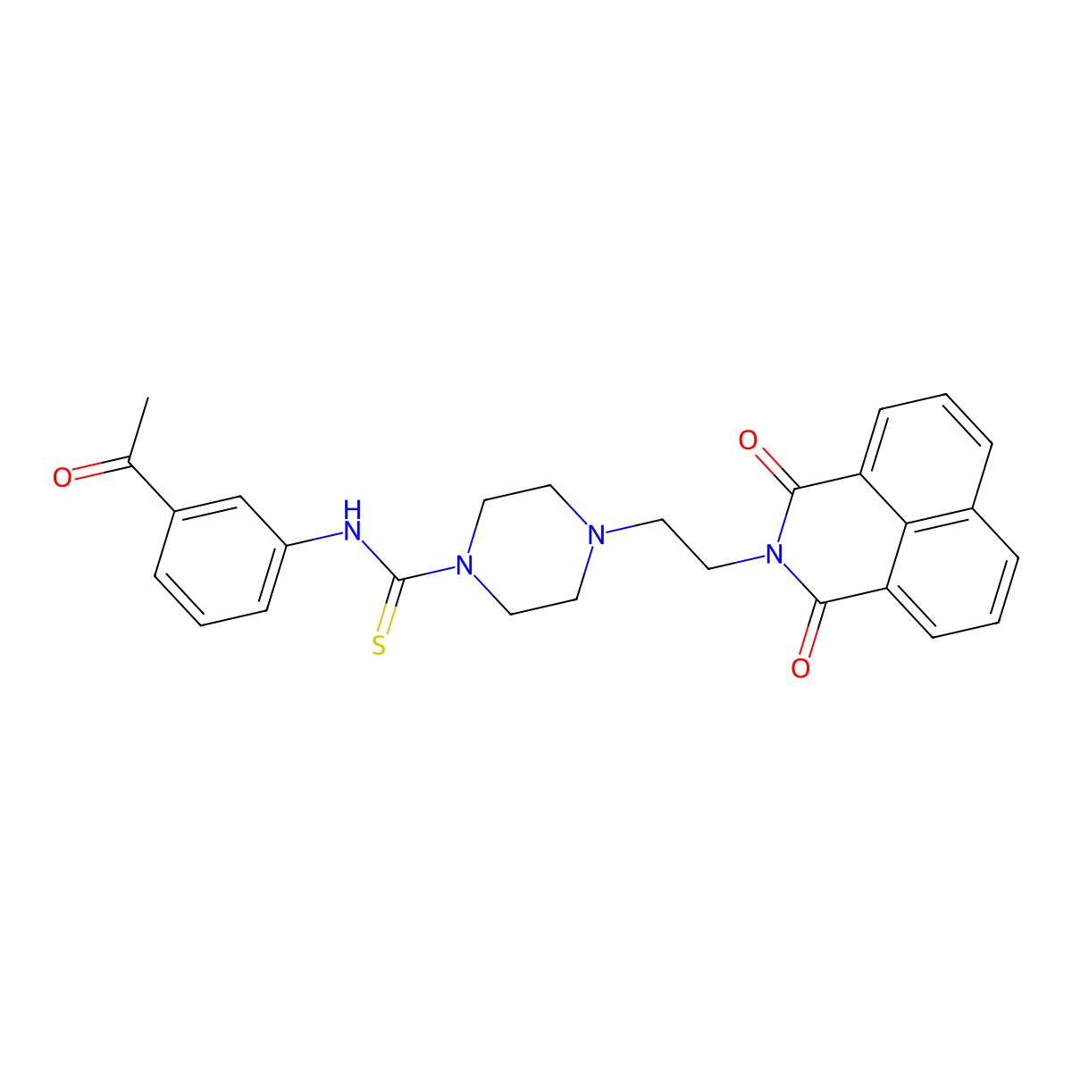 N-(3-acetylphenyl)-4-[2-(1,3-dioxo-1H-benzo[de]isoquinolin-2(3H)-yl)ethyl]-1-piperazinecarbothioamide molecular structure, CAS 637320-49-1