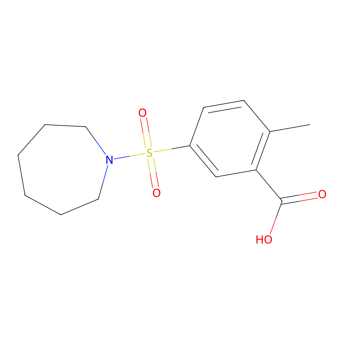 5-(Azepan-1-ylsulfonyl)-2-methylbenzoic acid molecular structure, CAS 637320-93-5