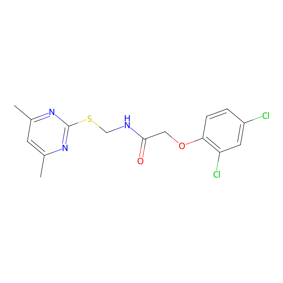 2-(2,4-dichlorophenoxy)-N-{[(4,6-dimethylpyrimidin-2-yl)sulfanyl]methyl}acetamide molecular structure, CAS 637321-98-3