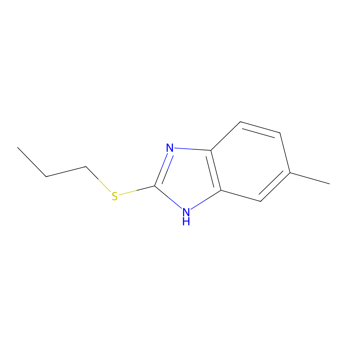 6-methyl-2-propylsulfanyl-1H-benzimidazole molecular structure, CAS 637322-08-8