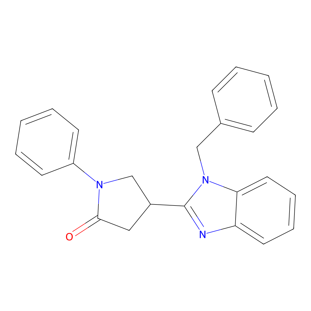 4-(1-Benzylbenzimidazol-2-yl)-1-phenylpyrrolidin-2-one molecular structure, CAS 637322-15-7