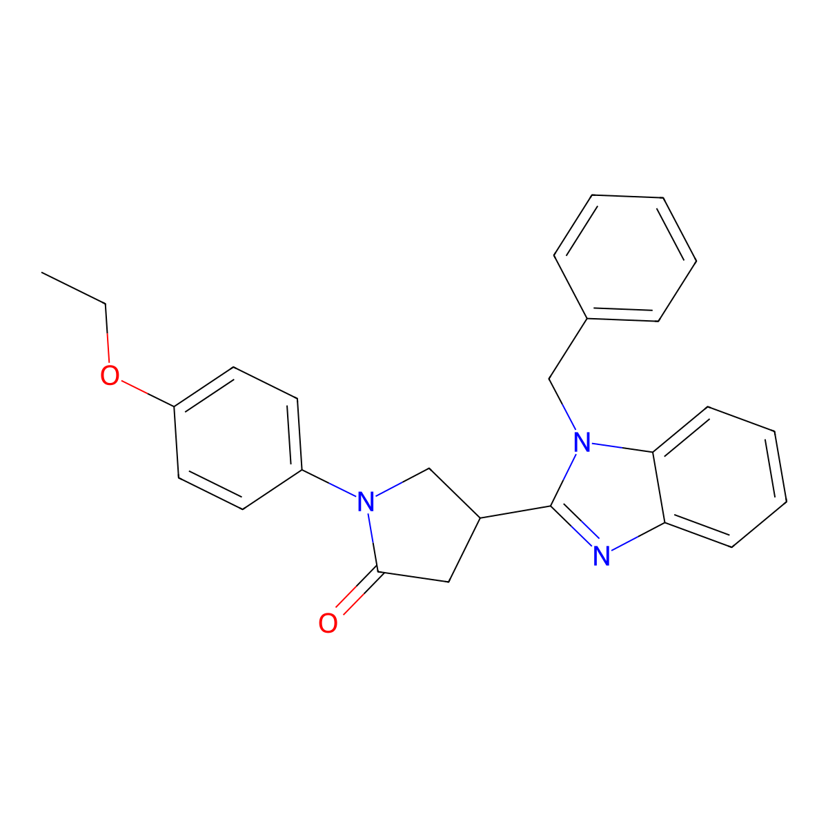 4-(1-Benzylbenzimidazol-2-yl)-1-(4-ethoxyphenyl)pyrrolidin-2-one molecular structure, CAS 637322-17-9