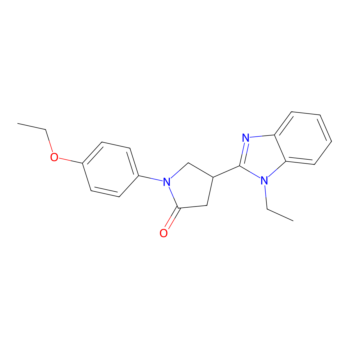 1-(4-Ethoxyphenyl)-4-(1-ethylbenzimidazol-2-yl)pyrrolidin-2-one molecular structure, CAS 637322-28-2