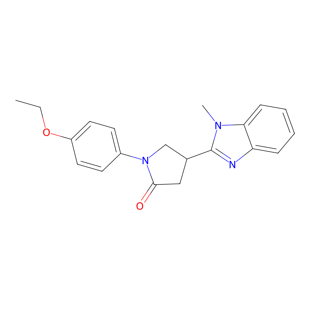 1-(4-Ethoxyphenyl)-4-(1-methylbenzimidazol-2-yl)pyrrolidin-2-one molecular structure, CAS 637322-30-6