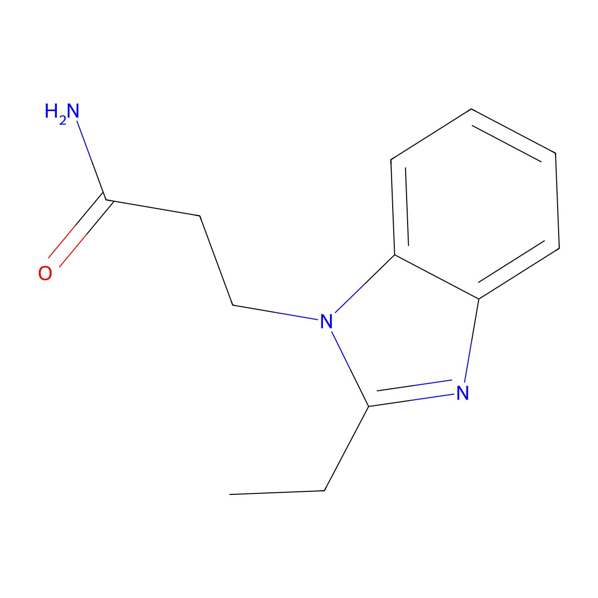 3-(2-ethyl-1H-benzimidazol-1-yl)propanamide molecular structure, CAS 637322-34-0