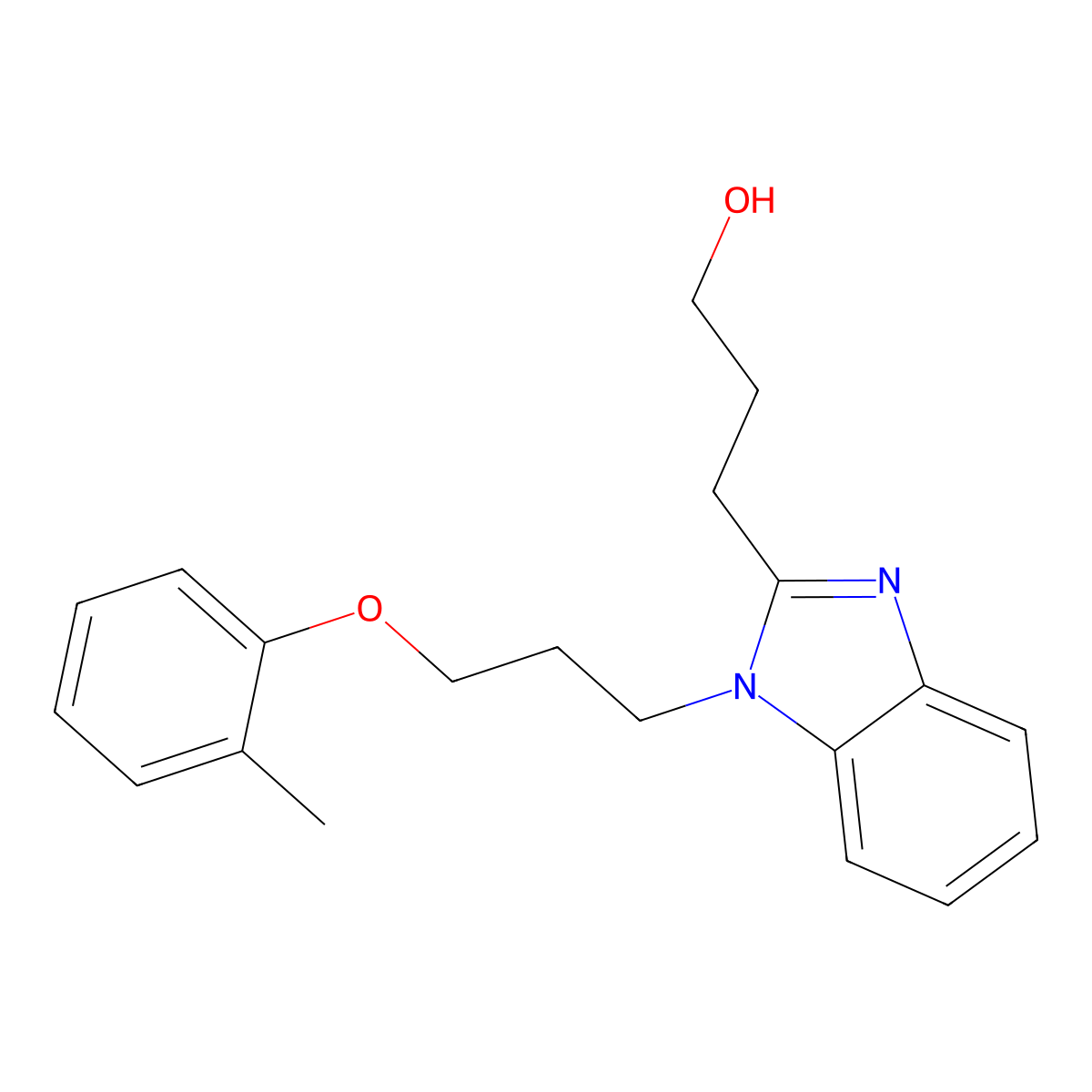 3-[1-(3-o-Tolyloxy-propyl)-1H-benzoimidazol-2-yl]-propan-1-ol molecular structure, CAS 637323-62-7
