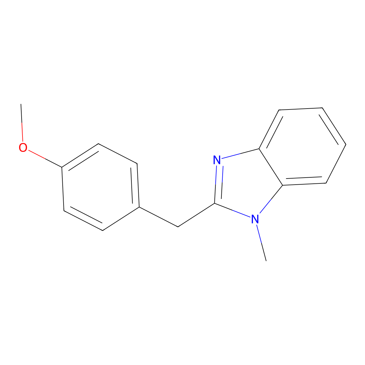 2-[(4-Methoxyphenyl)methyl]-1-methylbenzimidazole molecular structure, CAS 637323-98-9