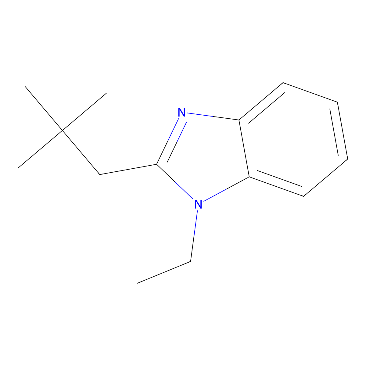 2-(2,2-Dimethylpropyl)-1-ethylbenzimidazole molecular structure, CAS 637324-35-7