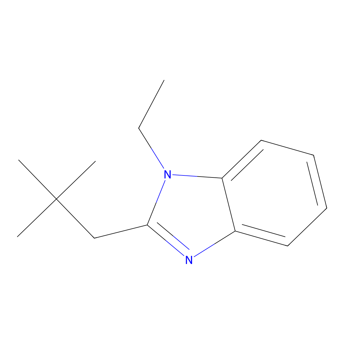 2-(2,2-Dimethylpropyl)-1-ethylbenzimidazole molecular structure, CAS 637324-35-7