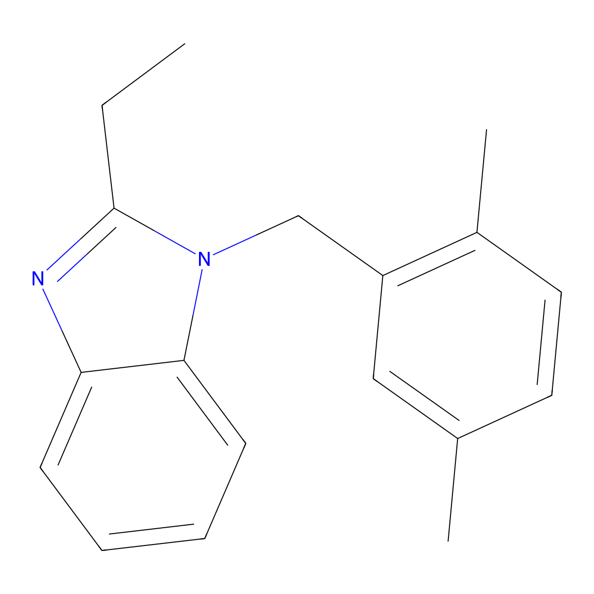 1-[(2,5-Dimethylphenyl)methyl]-2-ethylbenzimidazole molecular structure, CAS 637324-56-2