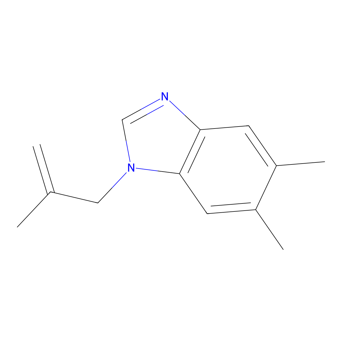 5,6-Dimethyl-1-(2-methylprop-2-enyl)benzimidazole molecular structure, CAS 637324-97-1