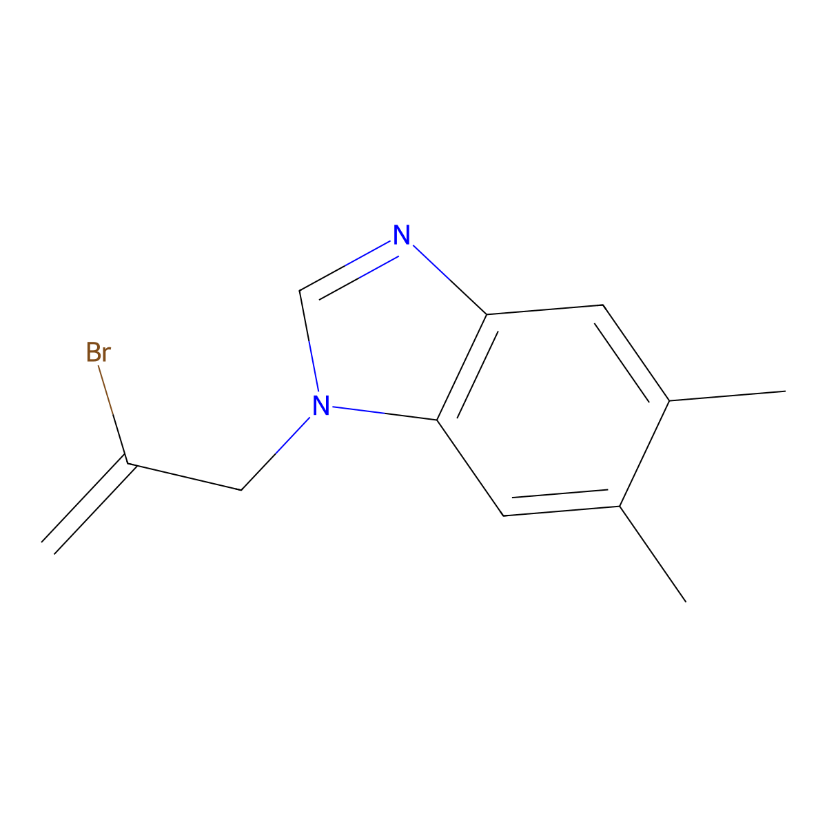 1-(2-Bromoprop-2-enyl)-5,6-dimethylbenzimidazole molecular structure, CAS 637324-99-3