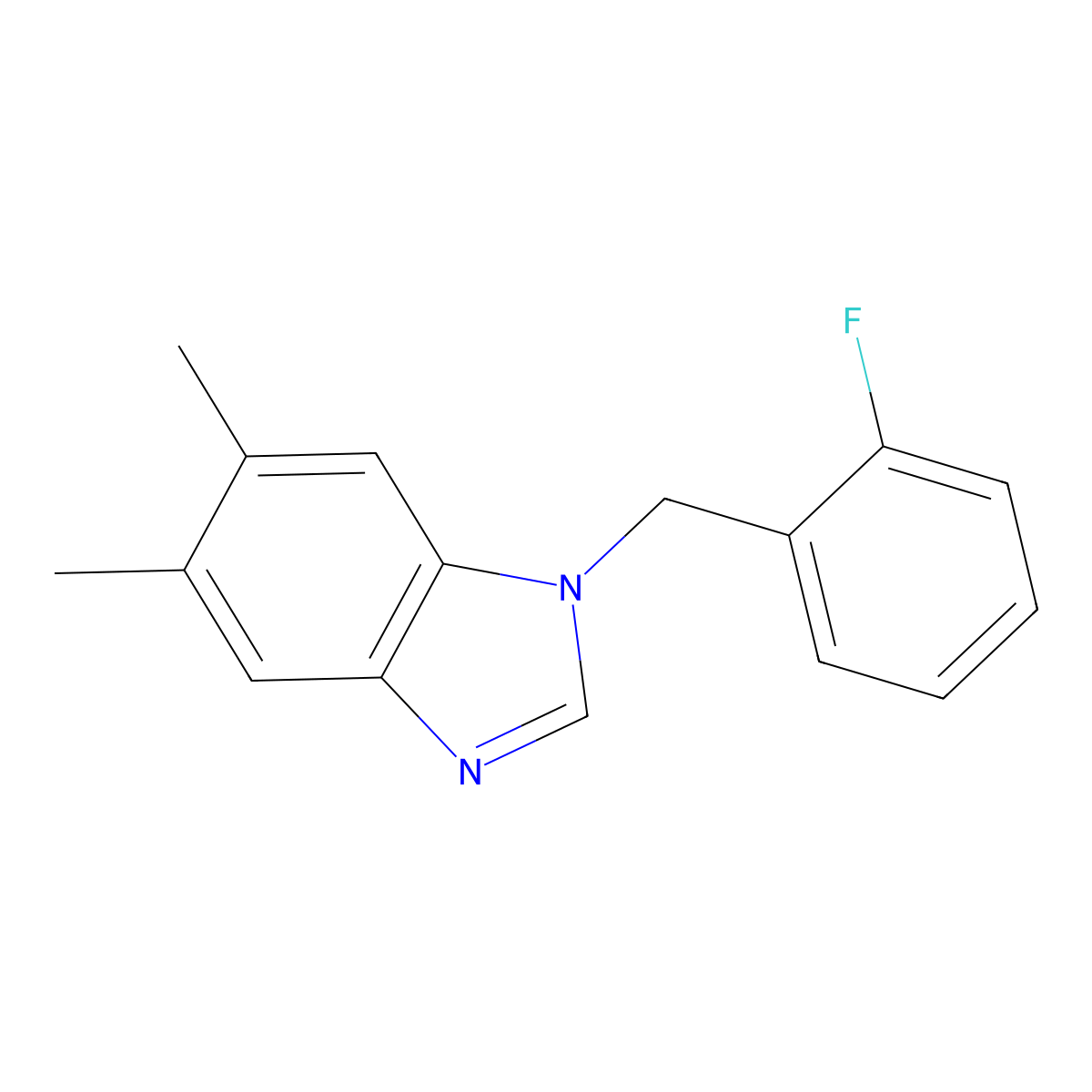 1-[(2-Fluorophenyl)methyl]-5,6-dimethylbenzimidazole molecular structure, CAS 637325-03-2