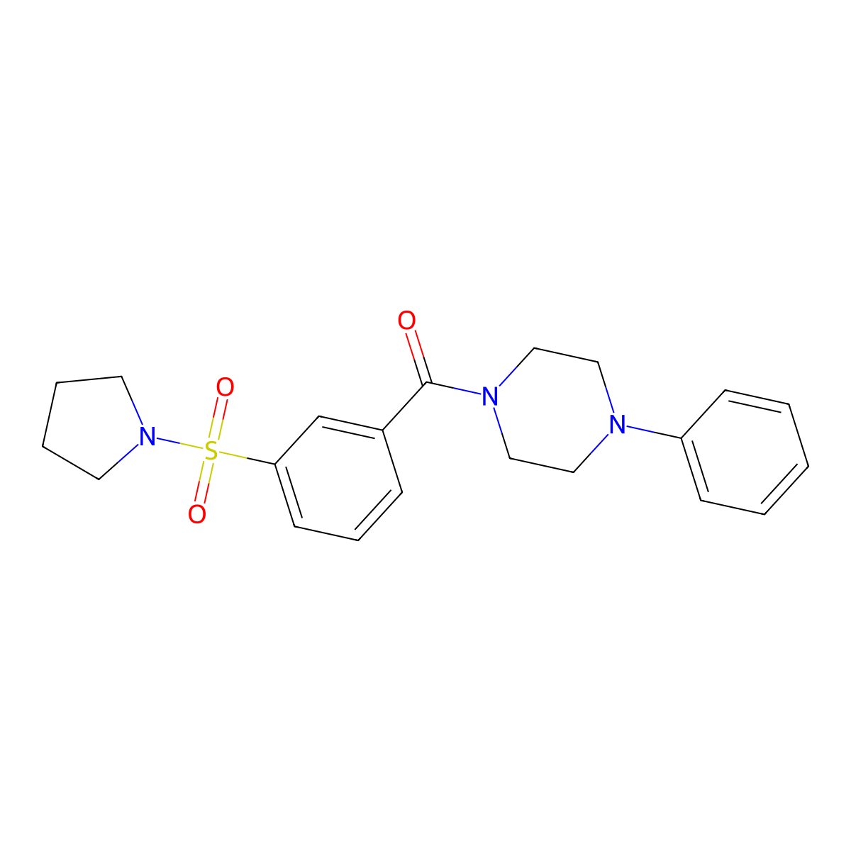 1-Phenyl-4-[3-(1-pyrrolidinylsulfonyl)benzoyl]piperazine molecular structure, CAS 637325-65-6