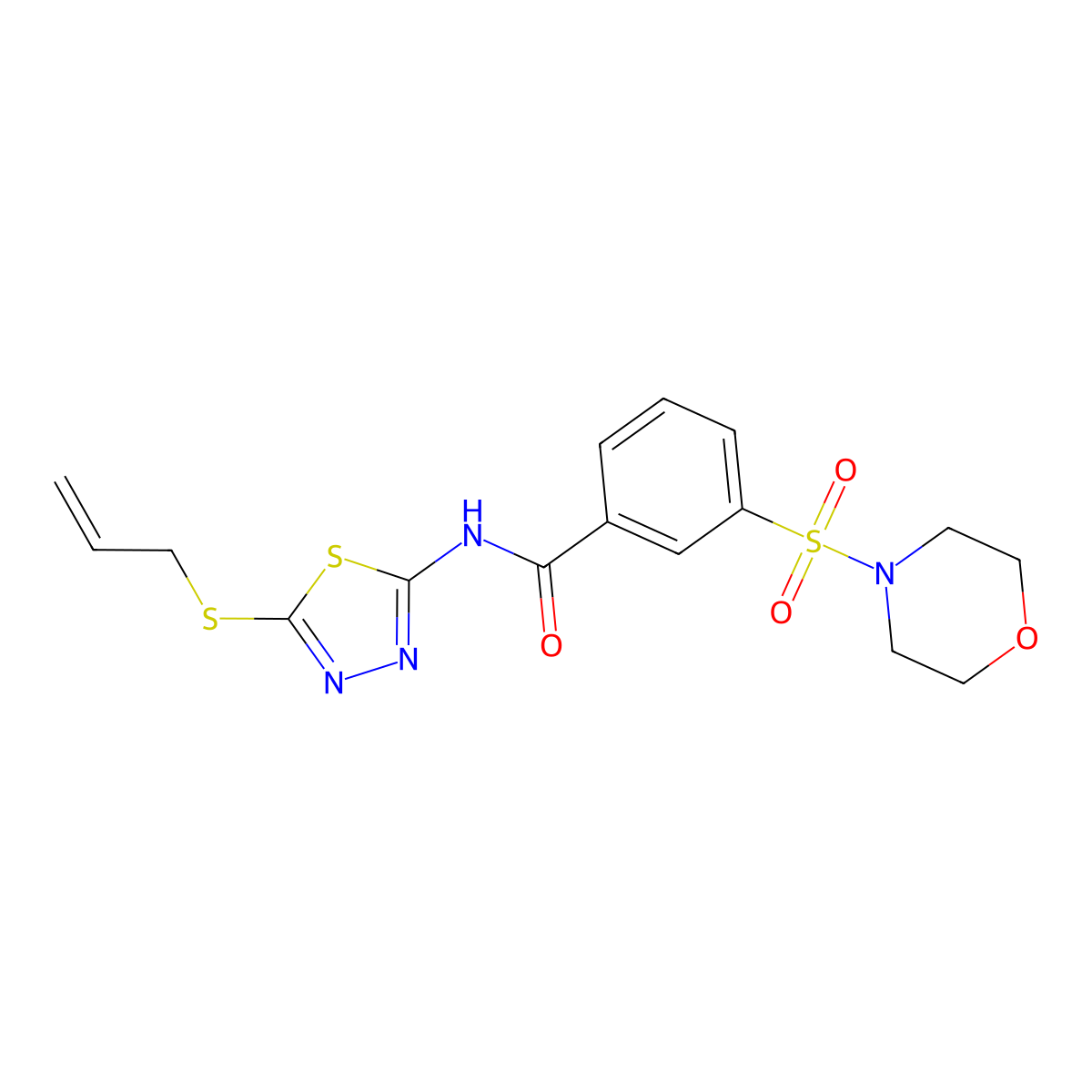 N-[5-(allylthio)-1,3,4-thiadiazol-2-yl]-3-(4-morpholinylsulfonyl)benzamide molecular structure, CAS 637325-80-5
