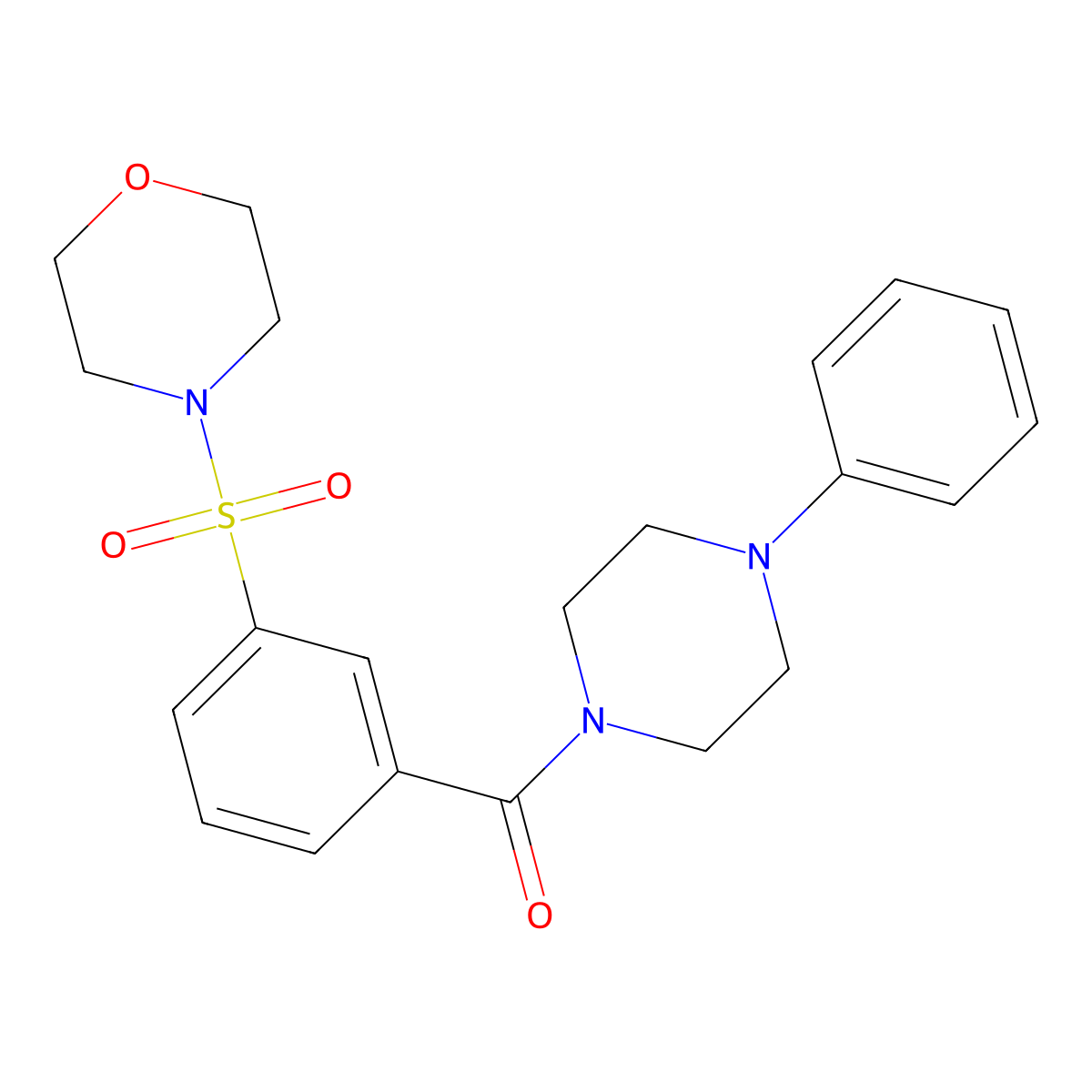 3-(Morpholin-4-ylsulfonyl)phenyl 4-phenylpiperazinyl ketone molecular structure, CAS 637325-89-4