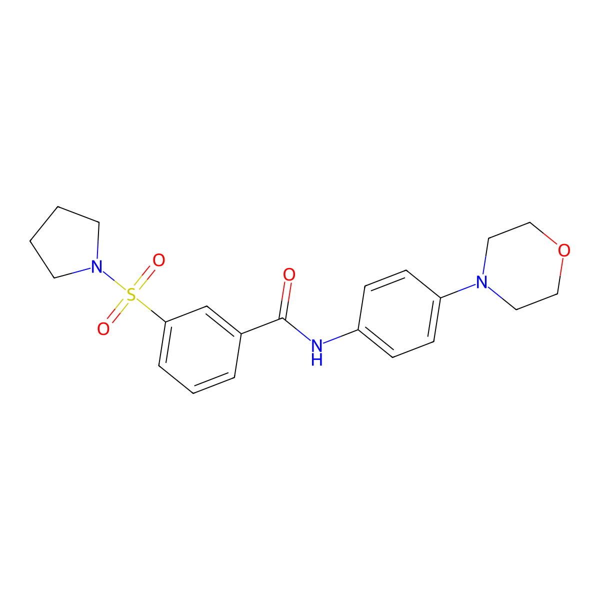 N-[4-(4-morpholinyl)phenyl]-3-(1-pyrrolidinylsulfonyl)benzamide molecular structure, CAS 637326-18-2