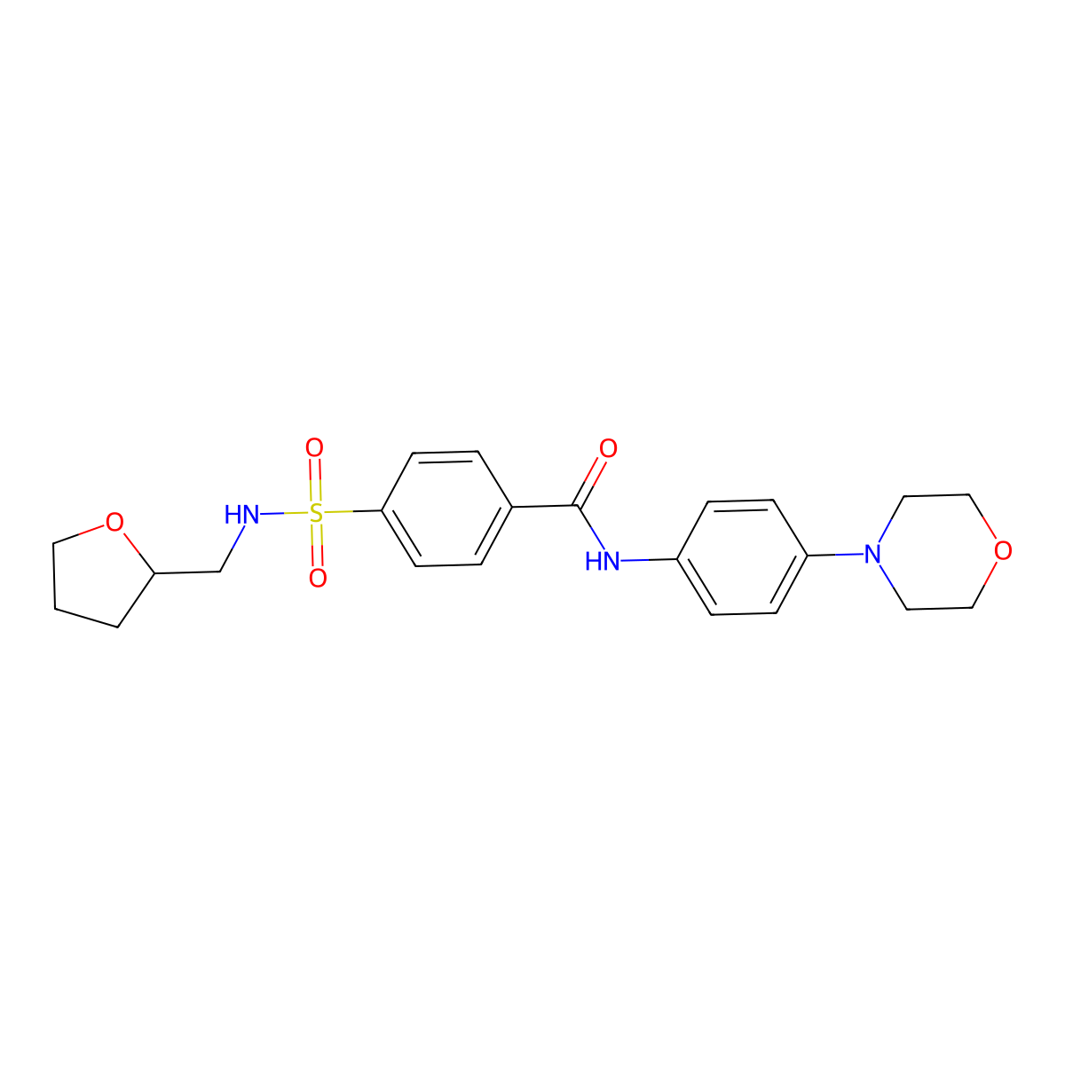 N-(4-morpholin-4-ylphenyl)-4-(oxolan-2-ylmethylsulfamoyl)benzamide molecular structure, CAS 637326-27-3