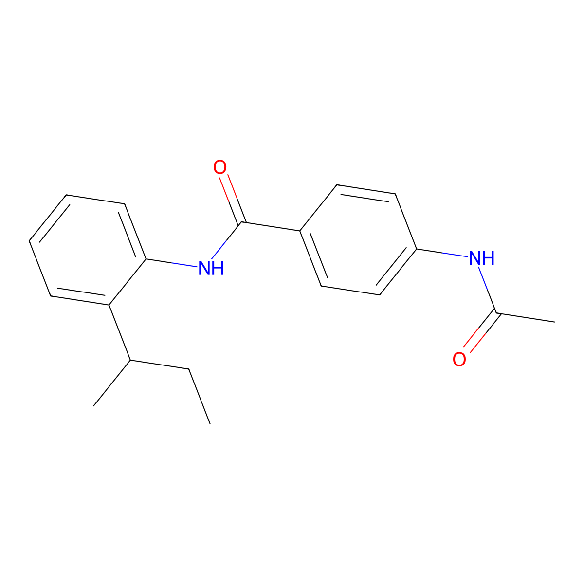 4-acetamido-N-(2-butan-2-ylphenyl)benzamide molecular structure, CAS 637327-29-8