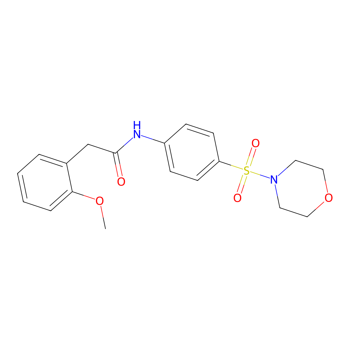2-(2-methoxyphenyl)-N-[4-(morpholin-4-ylsulfonyl)phenyl]acetamide molecular structure, CAS 637327-32-3