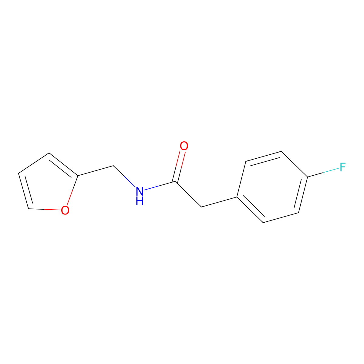 2-(4-fluorophenyl)-N-(furan-2-ylmethyl)acetamide molecular structure, CAS 637327-42-5