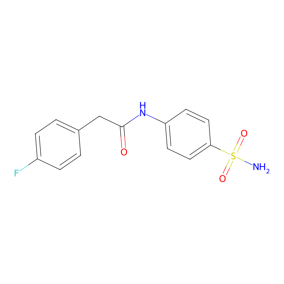 2-(4-fluorophenyl)-N-(4-sulfamoylphenyl)acetamide molecular structure, CAS 637327-43-6