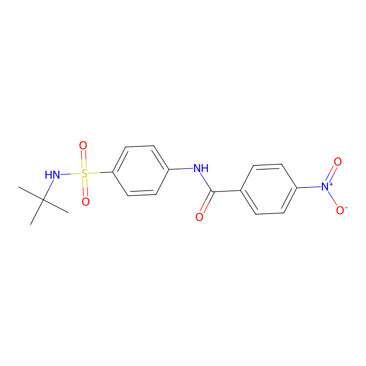 N-[4-(tert-butylsulfamoyl)phenyl]-4-nitrobenzamide molecular structure, CAS 637327-62-9