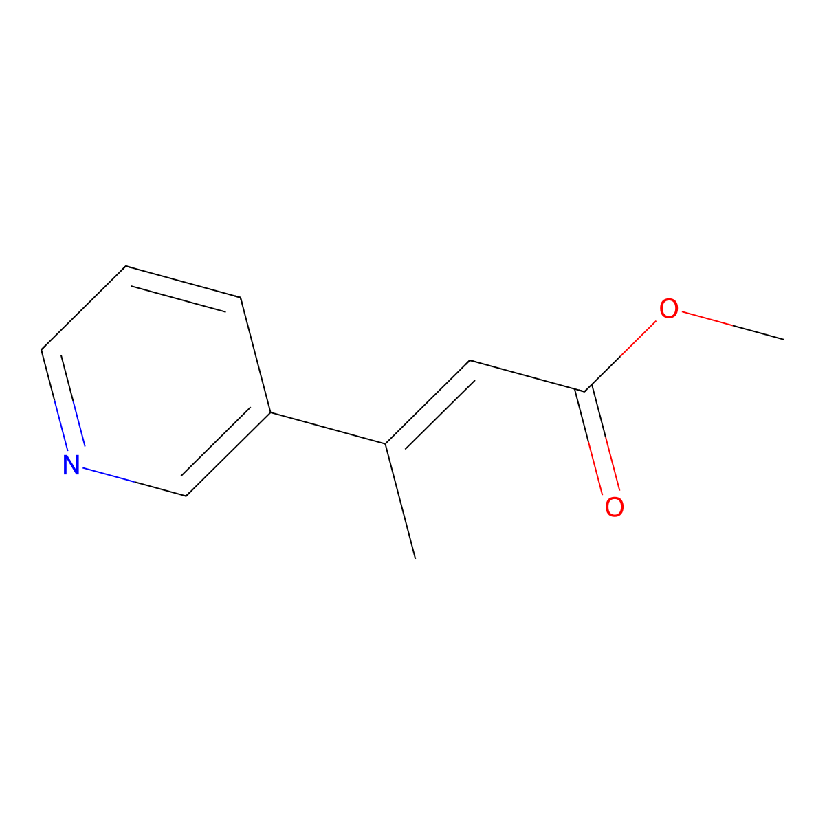 Methyl 3-(pyridin-3-yl)but-2-enoate molecular structure, CAS 637328-72-4