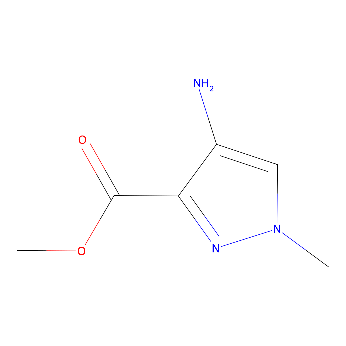 methyl 4-amino-1-methyl-1H-pyrazole-3-carboxylate molecular structure, CAS 637336-53-9