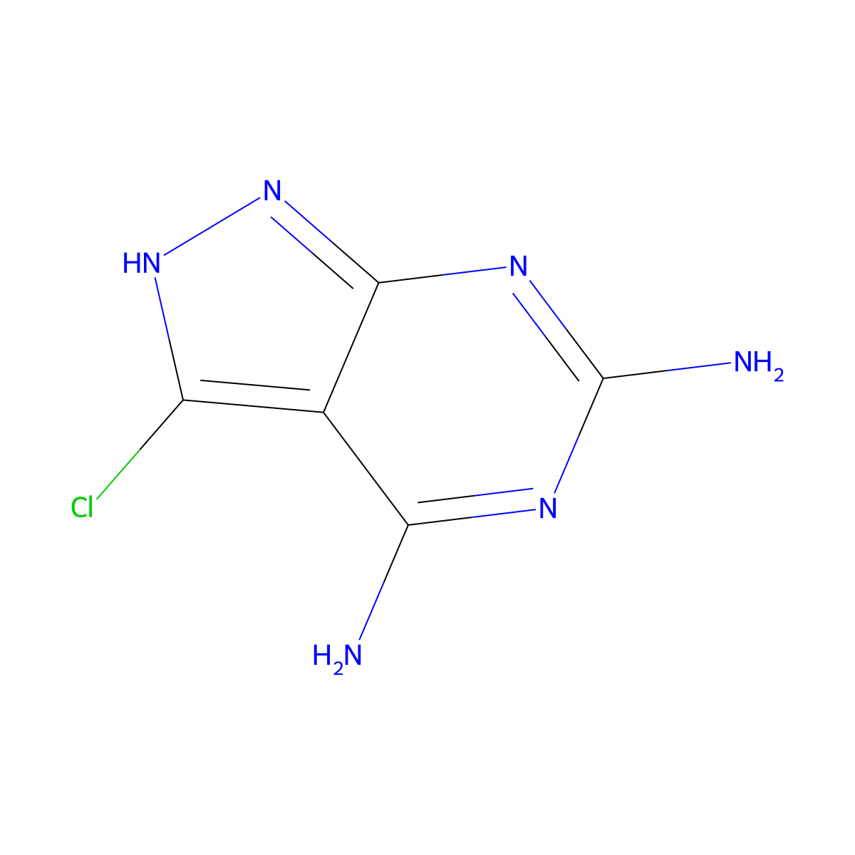 3-Chloro-1h-pyrazolo[3,4-d]pyrimidine-4,6-diamine molecular structure, CAS 637338-77-3