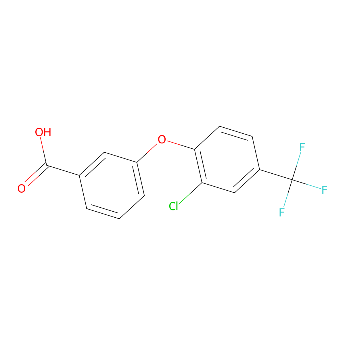 3-[2-Chloro-4-(trifluoromethyl)phenoxy]benzoic acid molecular structure, CAS 63734-62-3