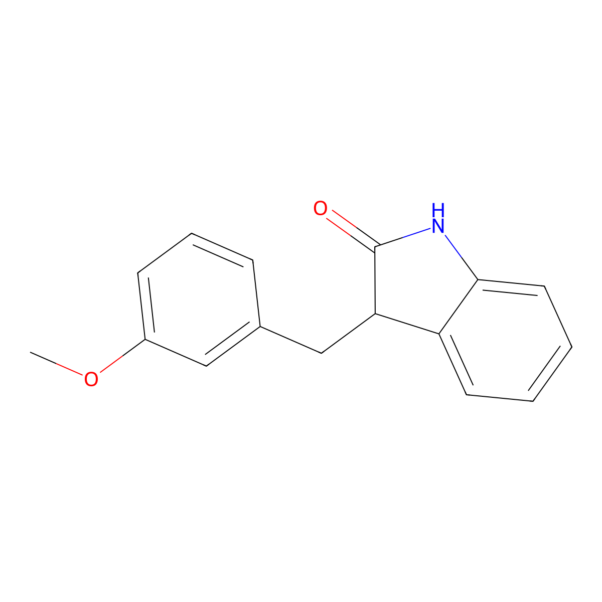 3-[(3-Methoxyphenyl)methyl]-2,3-dihydro-1H-indol-2-one molecular structure, CAS 637341-53-8