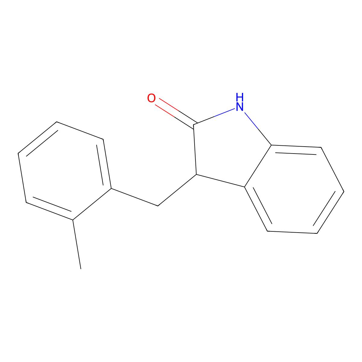 3-[(2-Methylphenyl)methyl]-2,3-dihydro-1H-indol-2-one molecular structure, CAS 637341-54-9
