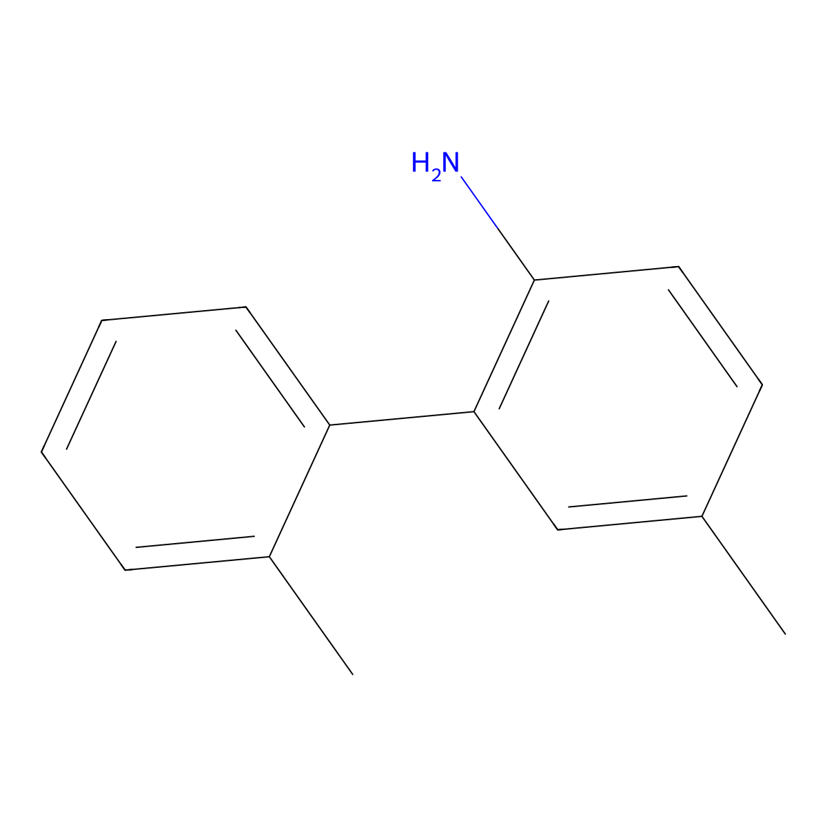2',5-Dimethyl-[1,1'-biphenyl]-2-amine molecular structure, CAS 637345-77-8