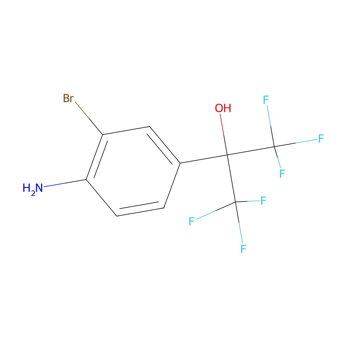 2-(4-Amino-3-bromophenyl)-1,1,1,3,3,3-hexafluoropropan-2-ol molecular structure, CAS 637347-75-2