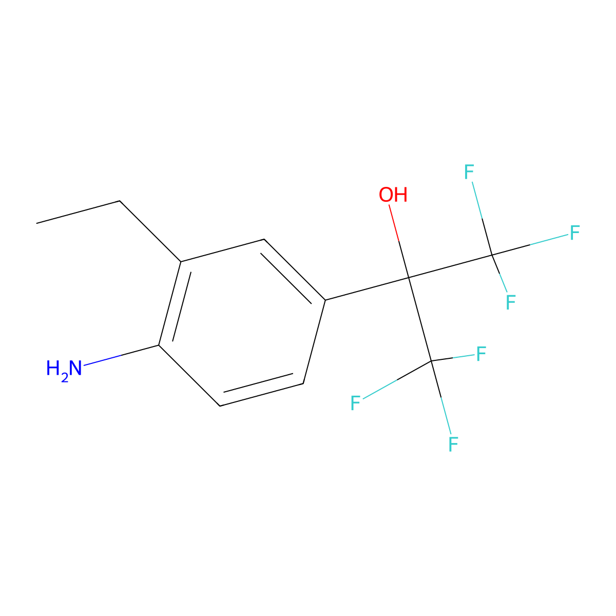 2-(4-Amino-3-ethyl-phenyl)-1,1,1,3,3,3-hexafluoro-propan-2-ol molecular structure, CAS 637347-78-5
