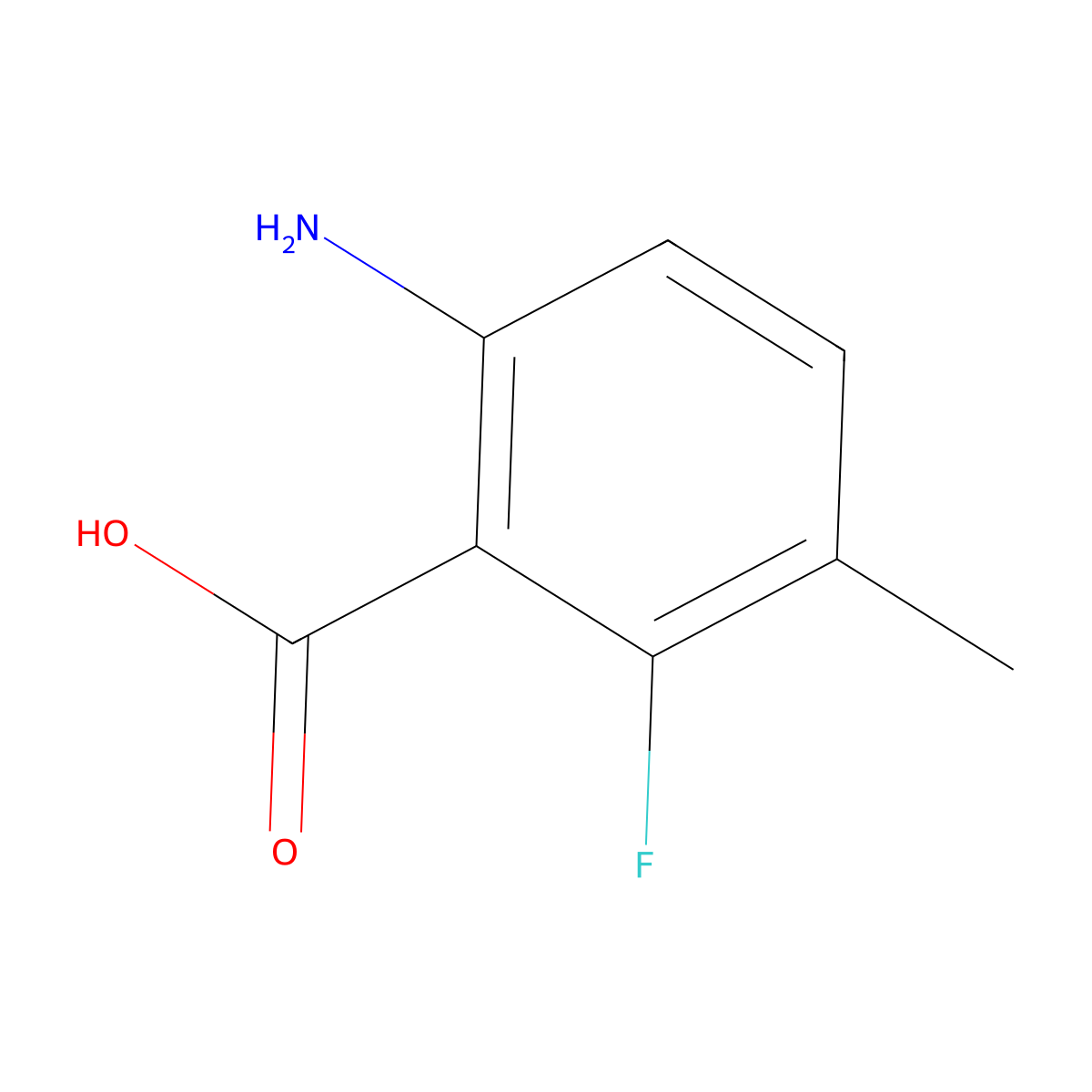 6-Amino-2-fluoro-3-methylbenzoic acid molecular structure, CAS 637347-84-3