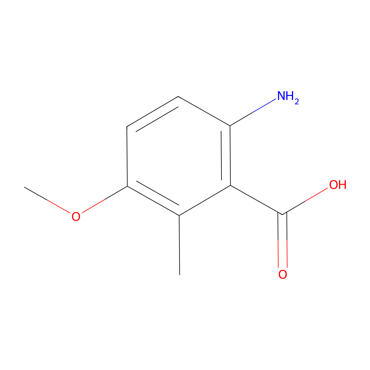 6-Amino-3-methoxy-2-methylbenzoic acid molecular structure, CAS 637347-85-4